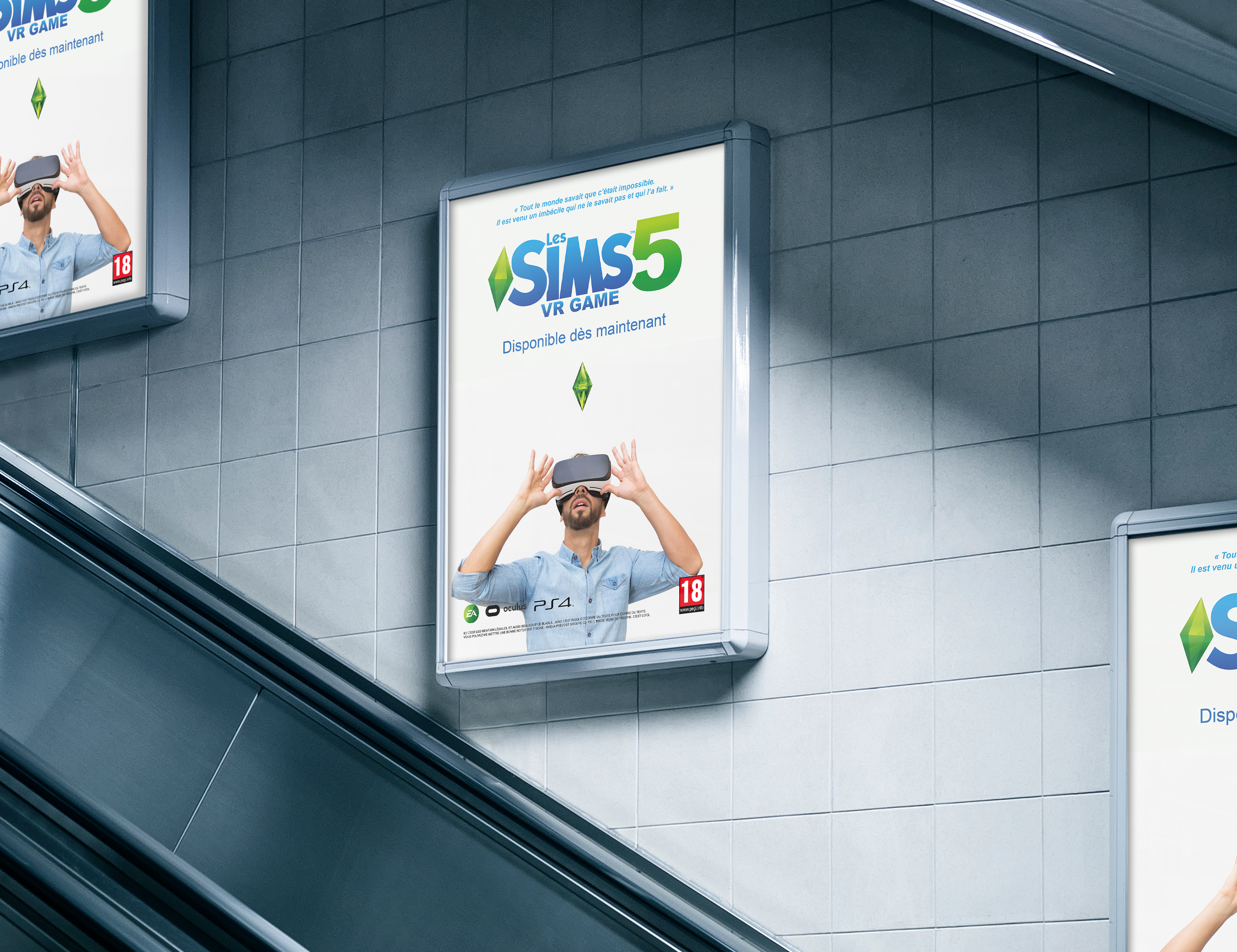 Subway Advertising Board Mockup PSD